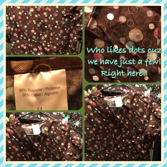 Medium browns scrub with dots - Picture 2 of 6